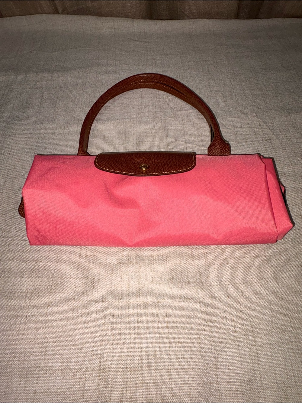 Longchamp Le Pliage Large Tote Bag - Pink / Russian Leather - Picture 10 of 11
